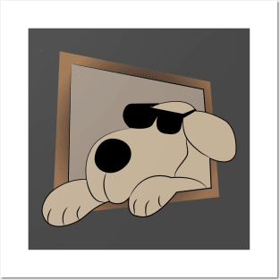 Dog with sunglasses Posters and Art